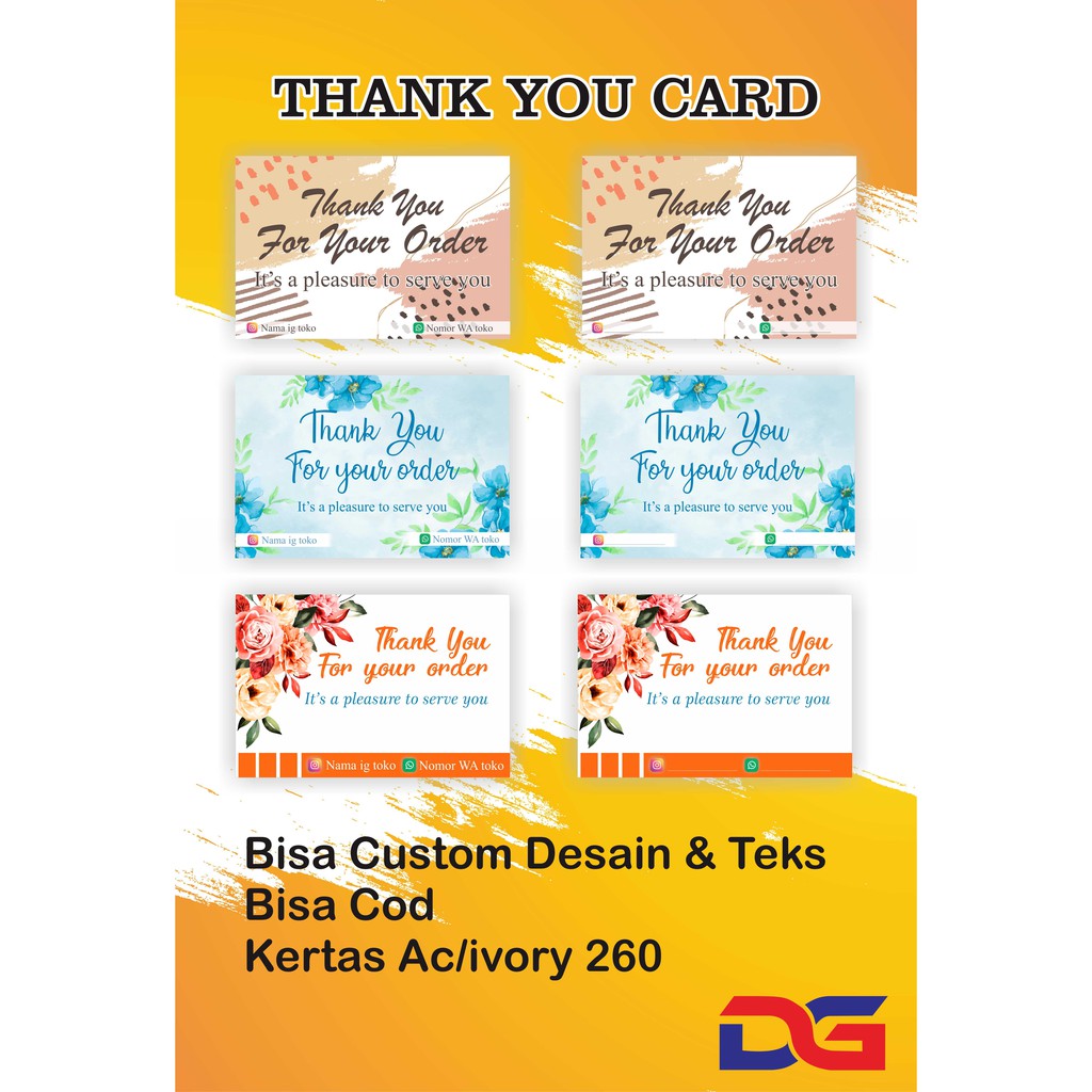 Jual PROMO KARTU UCAPAN TERIMAKASIH CUSTOM Indonesia|Shopee Indonesia