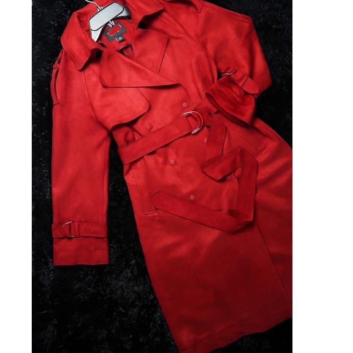 J&T COD 2.2 OUTER LONG COAT WANITA BAHAN SUEDE IMPORT PREMIUM [KODE BARANG 689]