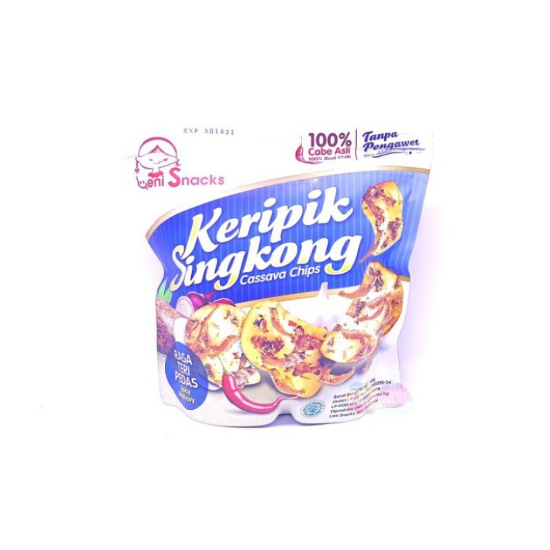 

(KERIPIK) KERIPIK SINGKONG LENI SNACK RASA TERI PEDAS 140G