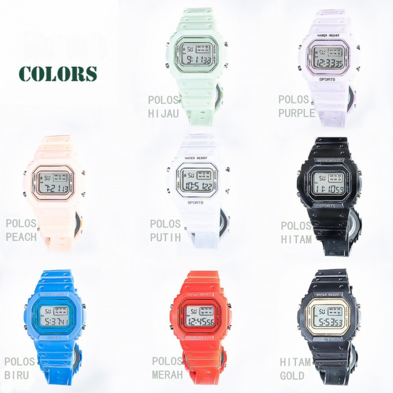 [COD] Watchyou Jam Tangan Wanita Macaron Analog Sport Anti Air Strap Silikon Untuk Pria / Wanita