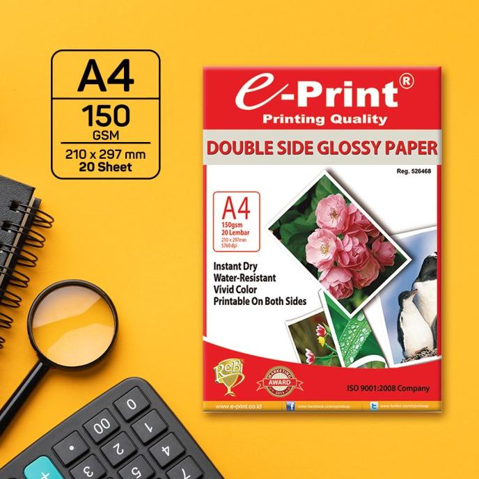 

Promo Awal tahun Kertas Foto e-Print Double Side Glossy 150 gsm Promo Awal tahun