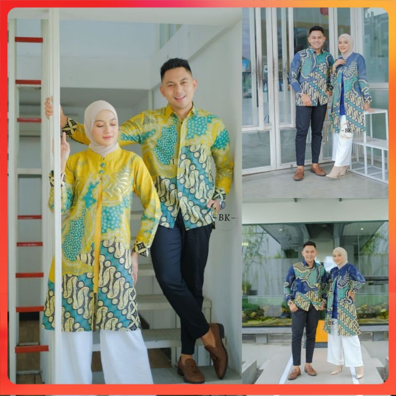 Maura Couple - Sania Ruffel Batik Couple Ori Ndoro Jowo Garansi Termurah Shopee - BATIK MODERN SOLO