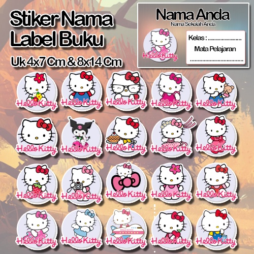 

Stiker hello kitty helo kity kiti animasi kucing lucu cute Karakter Lucu Custom Lebel Nama cromo murah 20 Varian berbeda Sticker Pelajaran Mapel buku anak sekolah No 2