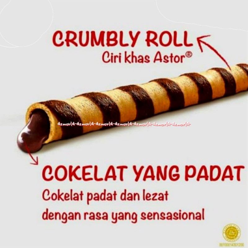 Astor Chocolate Creamy Intense 190gr Roll Wafer Roll Rasa Coklat Astor Coklat Astort Cokelat Rol Astore