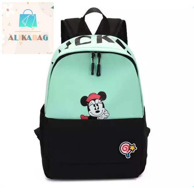 ALIKA BAG - Tas Ransel Anak Unisex New Contrast Color Waterproof Nylon Women's Backpack