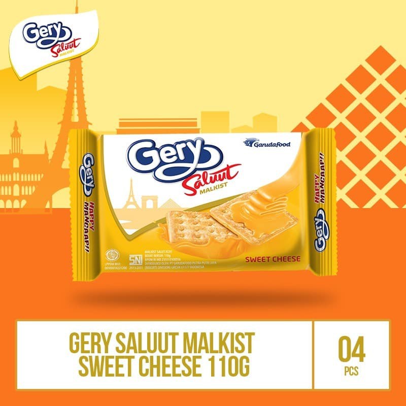 

PROMO GERY SALUUT MALKIST SWEET CHEESE -110G (MAJU2) 4 PCS BY GARUDAFOOD TERMURAH