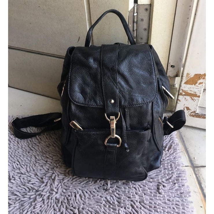 preloved second tas ransel kulit asli