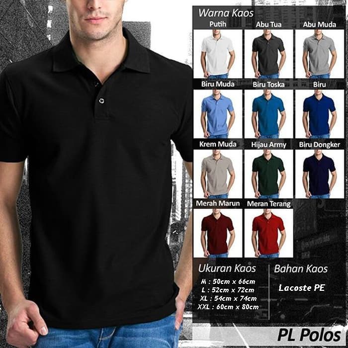 XXL Kaos Polo Shirt / Kaos Polos Kerah Pria Wanita