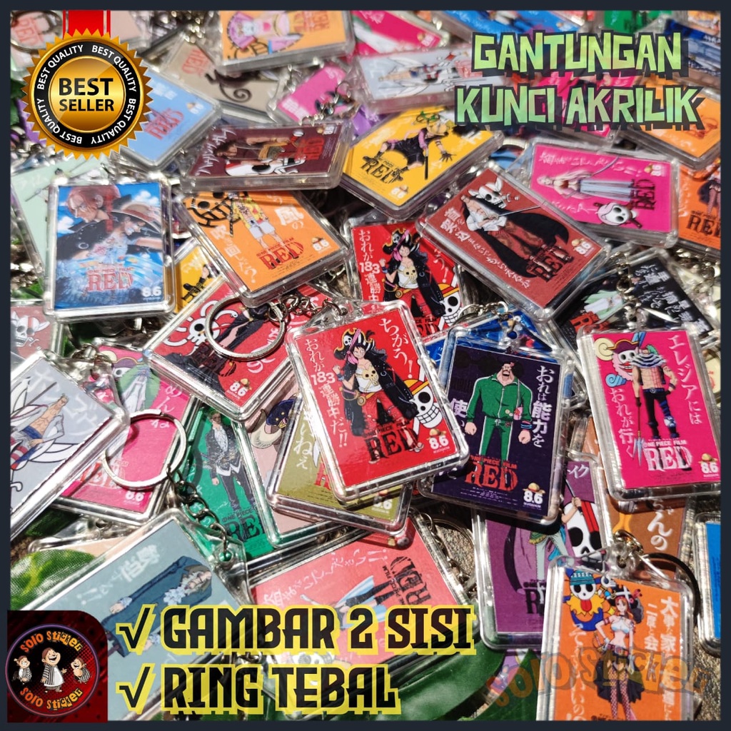 Jual Gantungan Kunci Motor One Piece Red Film Keychain One Piece