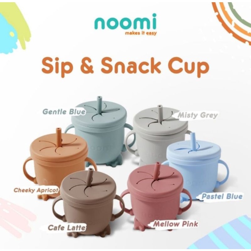 Noomi silicone sip snack cup training cup silikon gelas cangkir silikon