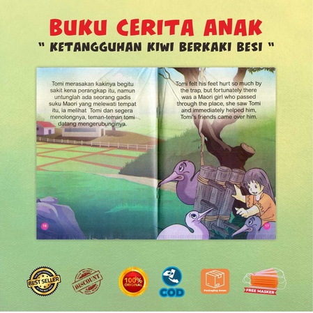 Buku Anak Cerita Dongeng Binatang Lengkap Bilingual Full Colour Burung Onta Kasuari