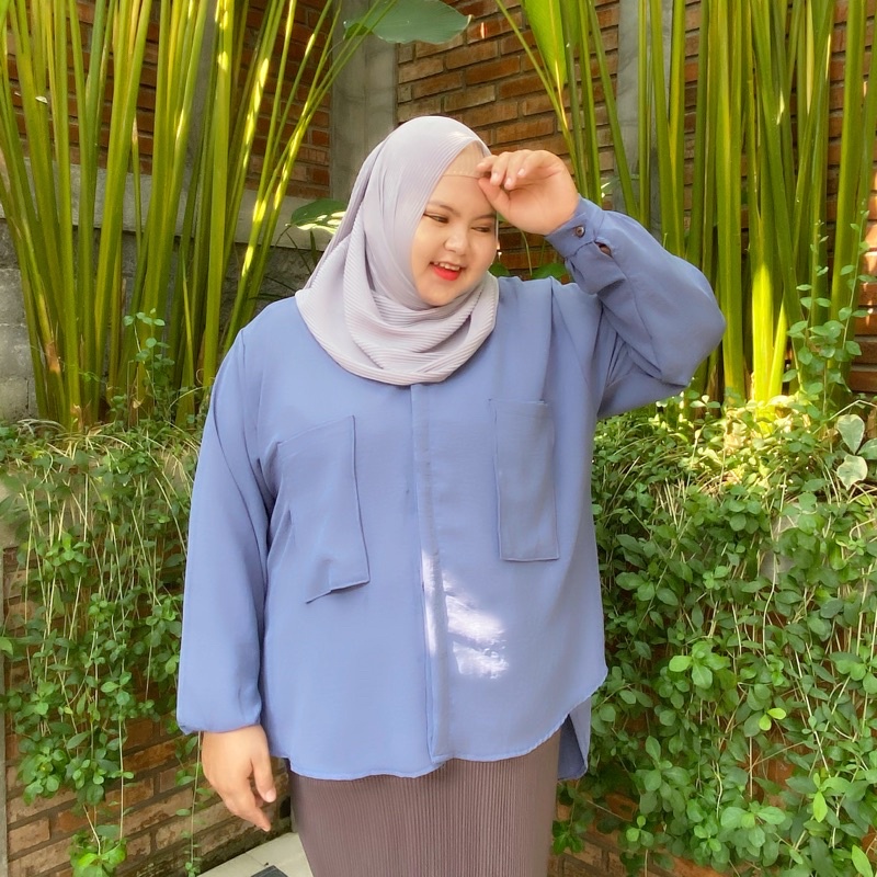 SABINA TOP KEMEJA OVERSIZE JUMBO KEMEJA WANITA BIGSIZE BAJU WANITA JUMBO