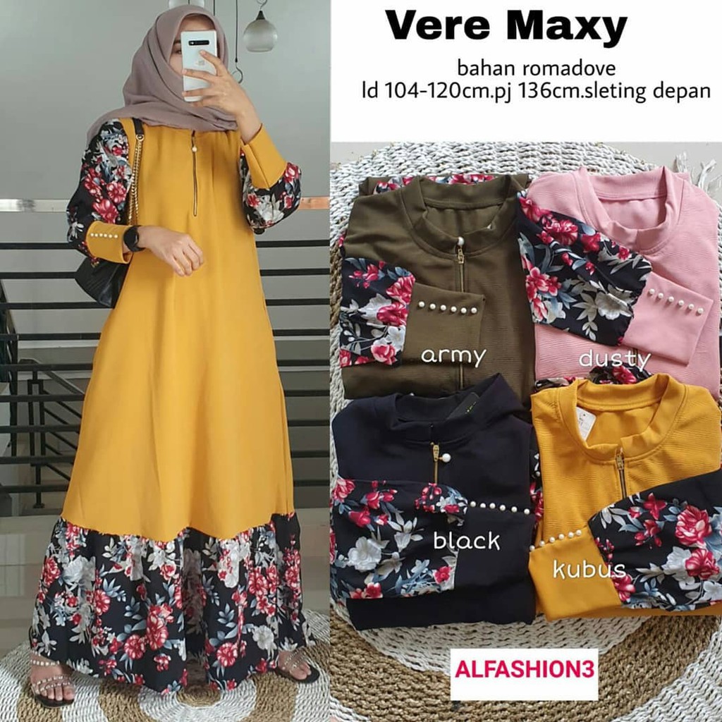 Gamis Jumbo Premium Bahan Kaos Import Melar Vere Maxy