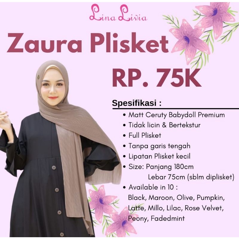 Zaura Pashmina Plisket by LinaLivia Hijab