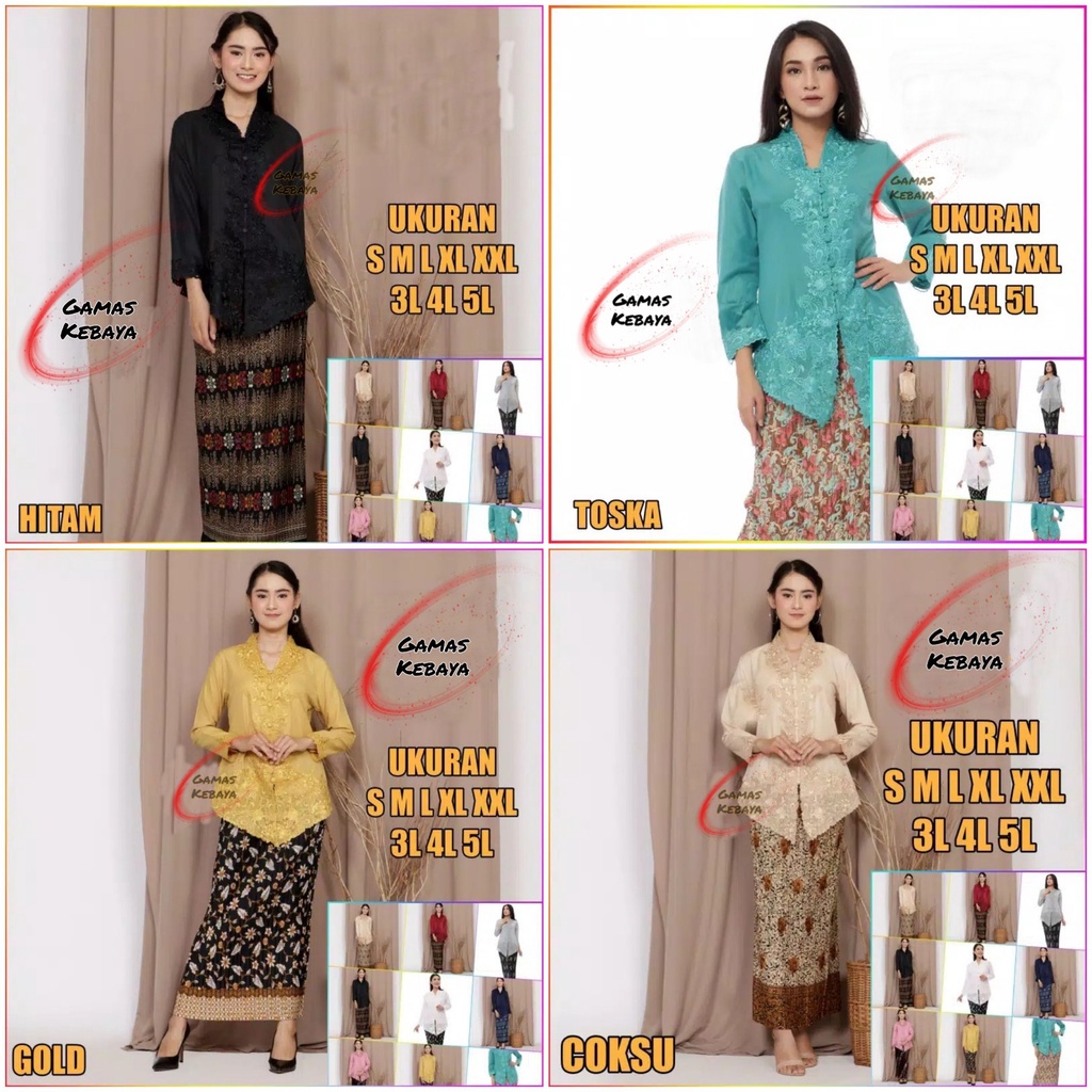 PROMO TERMURAH SETELAN KEBAYA ENCIM PREMIUM/KEBAYA BORDIR/KEBAYA MODERN/KEBAYA JUMBO/BAJU KEBAYA/One Set Wanita / Setelan Wanita Kekinian / Baju Wanita