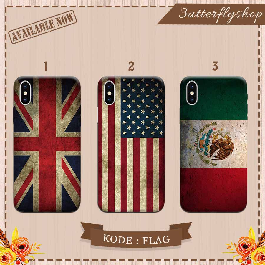 American UK Mexico Flag casing case Oppo Vivo Realme Redmi Xiaomi Samsung Iphone