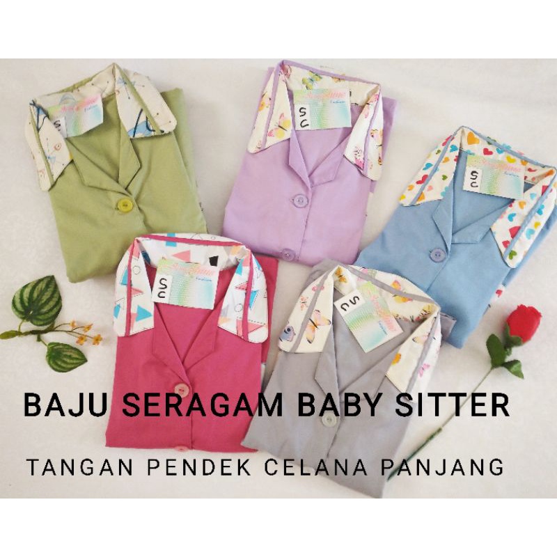 Babyland Baju seragam suster S M L xl xxl babysitter perawat nanny celana panjang