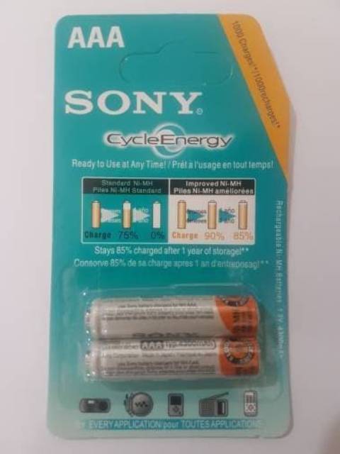 battery AAA sony ni MH baterai 4300mAh rechargeable isi ulang 2pcs