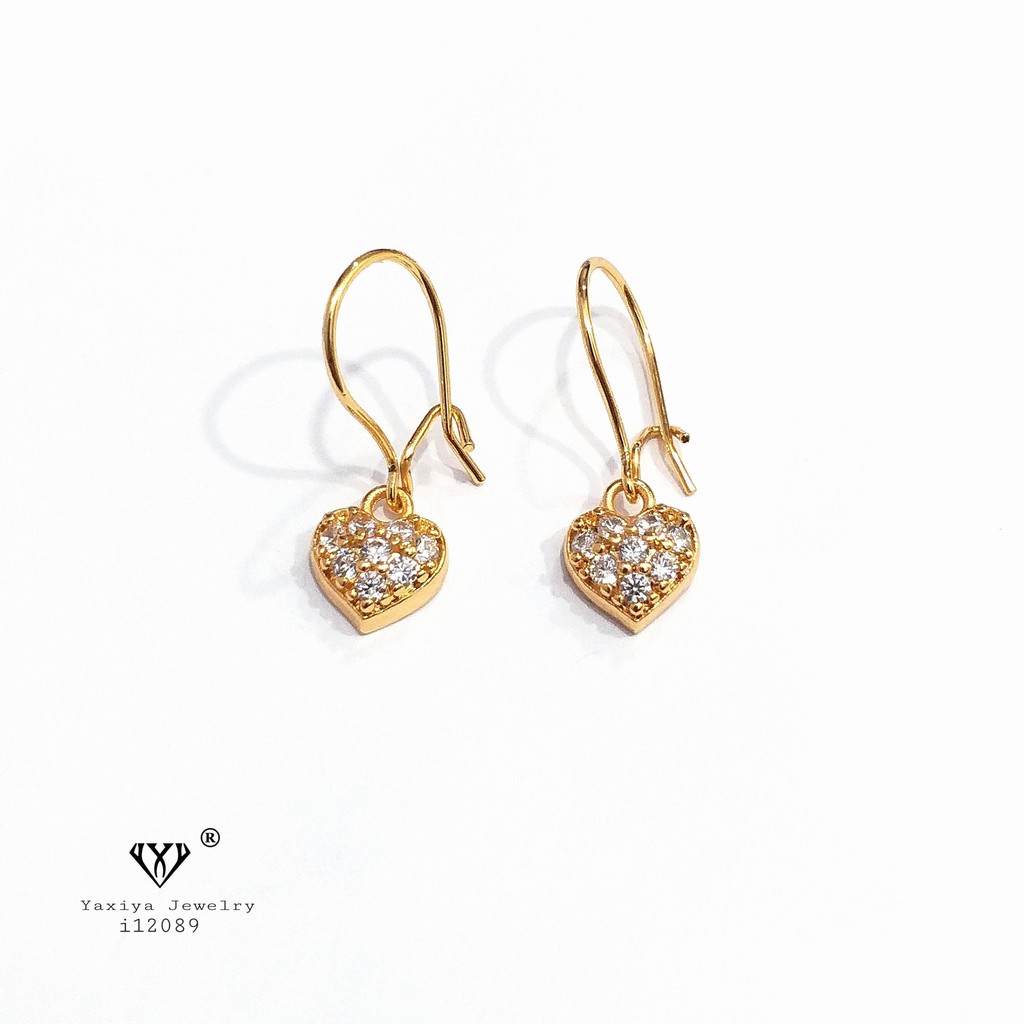 

Anting Emas Love Permata Zircon Perhiasan Lapis Emas 18K Yaxiya Jewelry 165