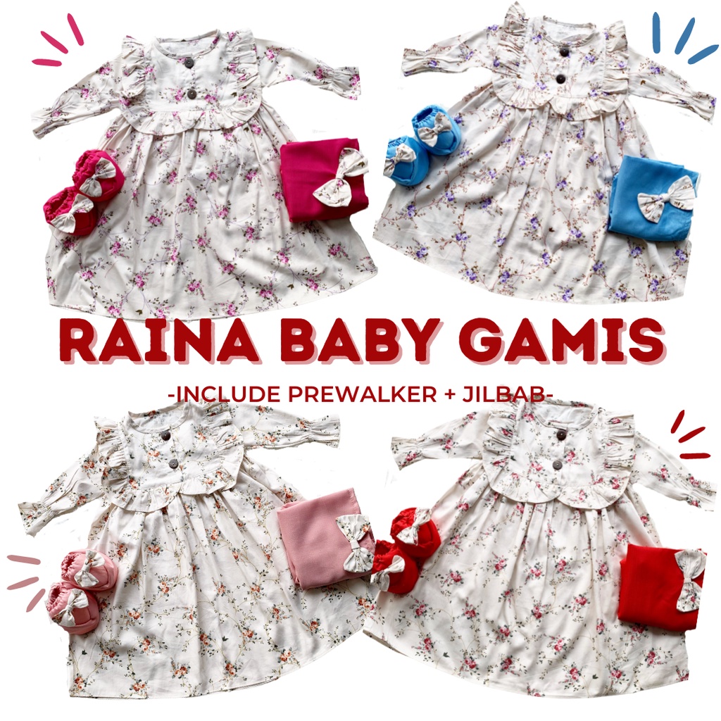 dress muslim balita gamis anak perempuan balita baby bayi arina gamis set (free sepatu dan hijab)