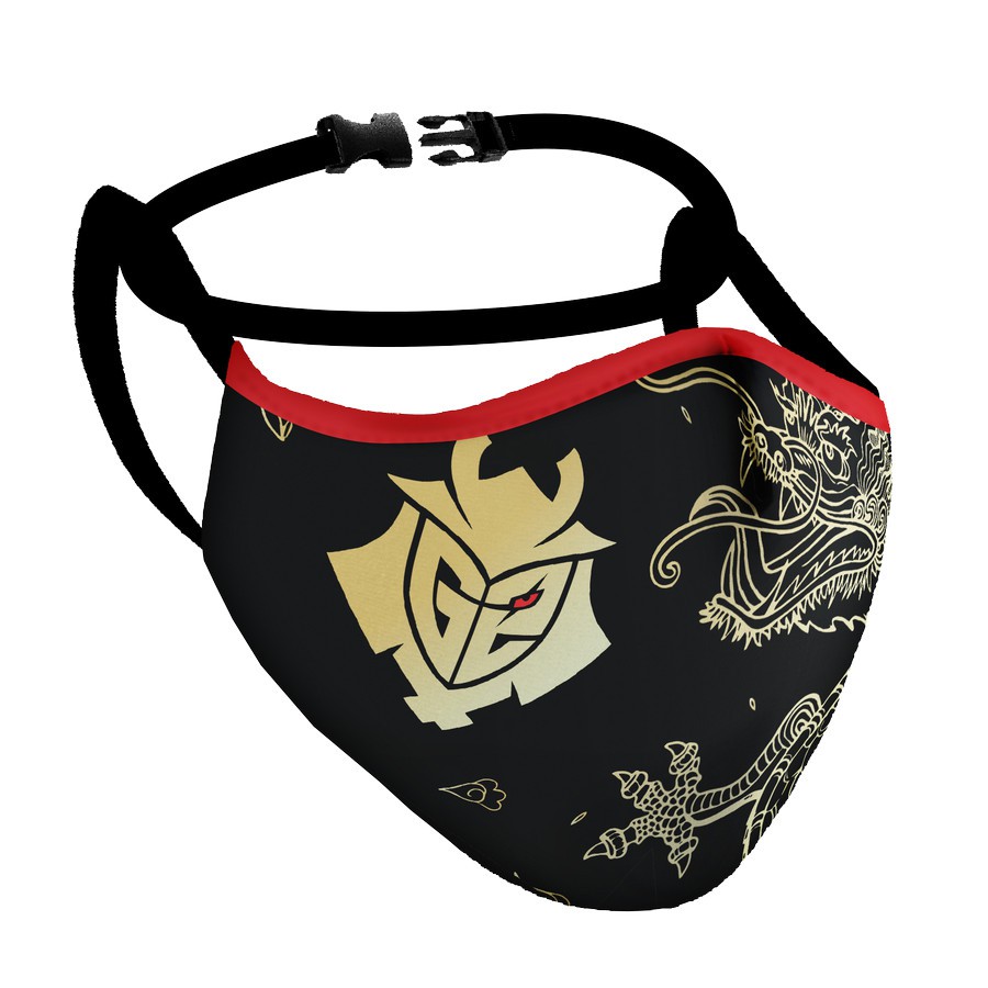 Masker Gaming Fullprint Ultimate G2 Esports Black Gold