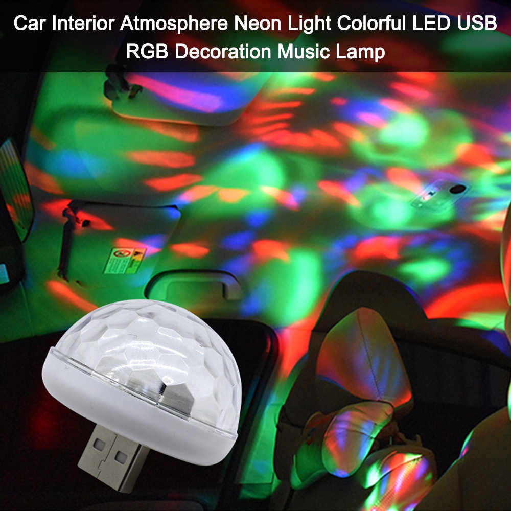 L-17 Disco Party USB Colorful Neon Lights Car Decor