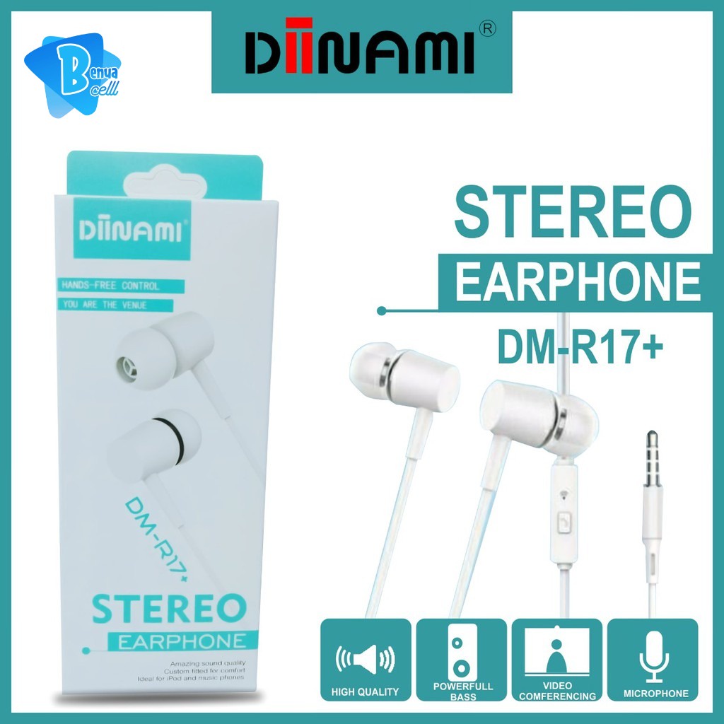 HEADSET R17+ DIINAMI SUPER BASS STEREO EARPHONE BC806