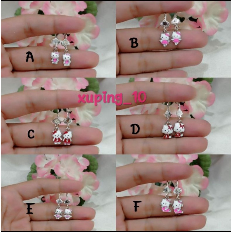 anting anak hello kitty silver