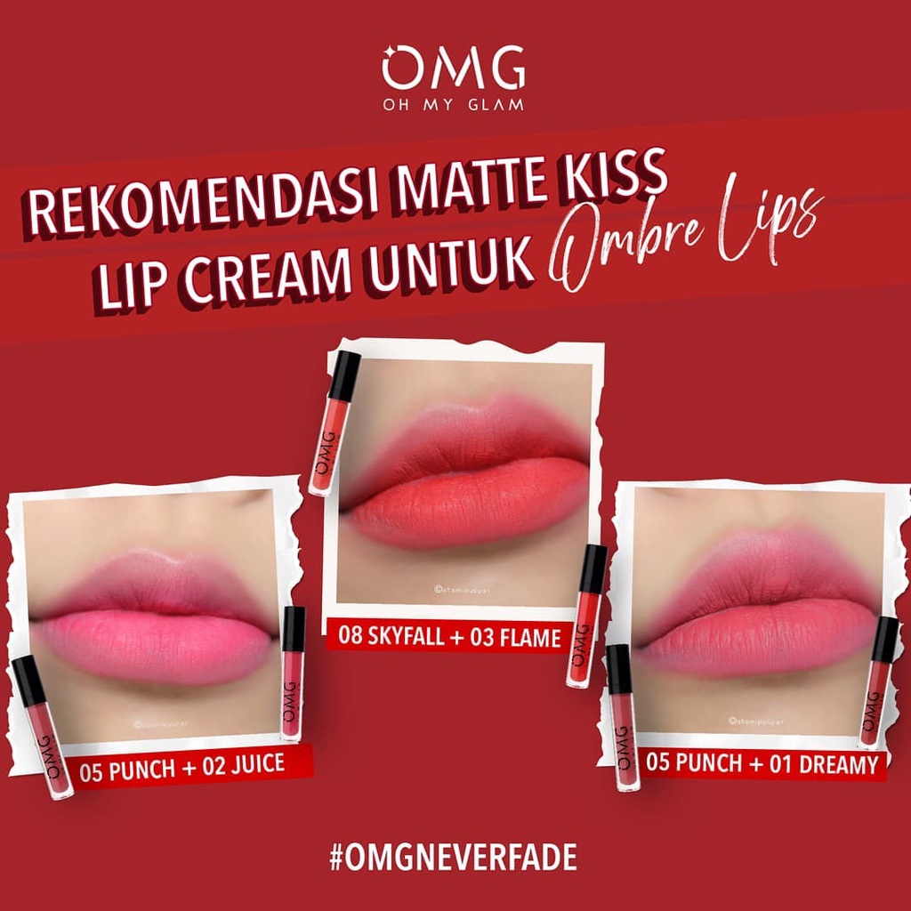 BISA COD - LIPCREAM OMG (OH! MY GLAM) ORIGINAL BPOM SANGAT RINGAN - LIPCREAM MATTE TAHAN LAMA