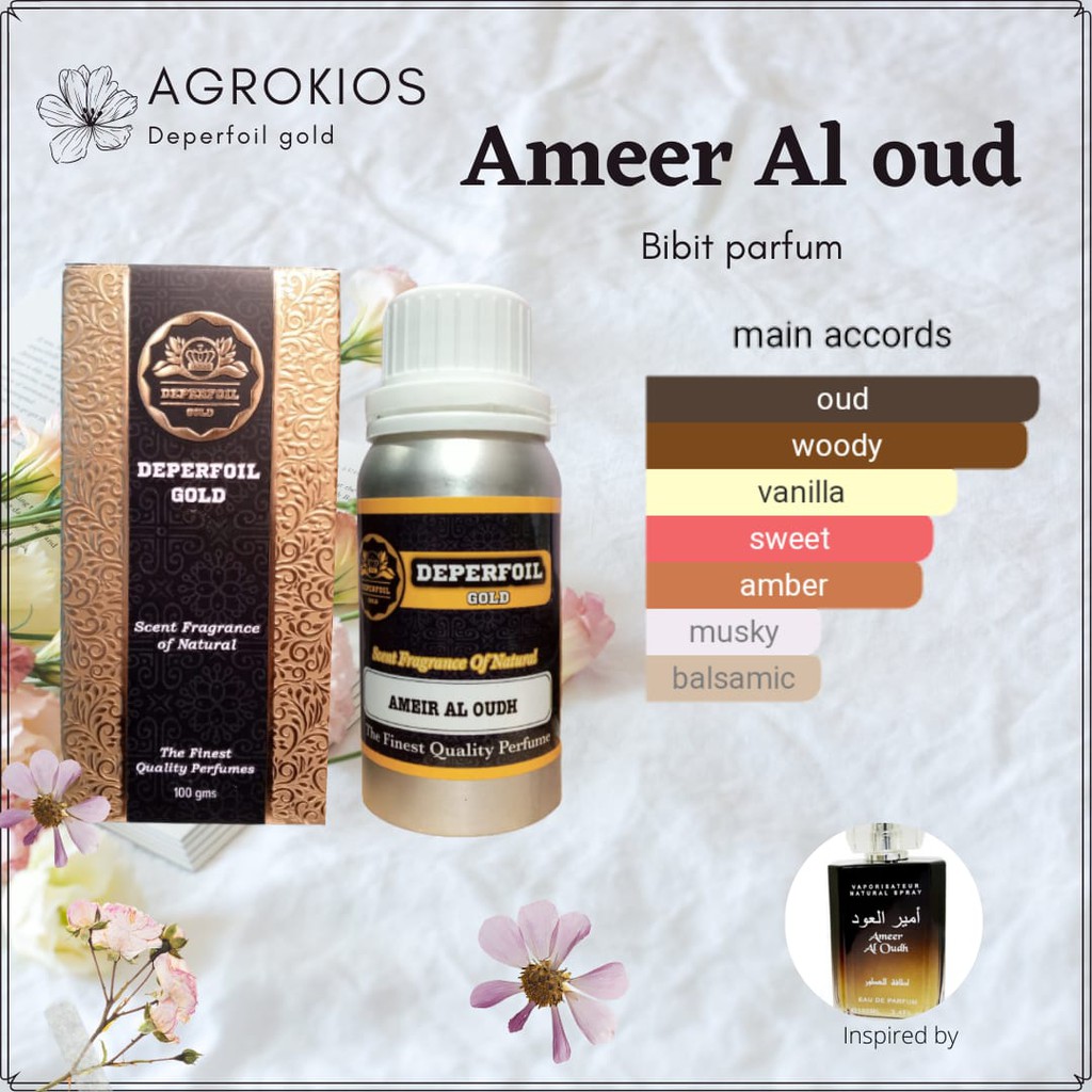 bibit parfum ameer al oud 100 ml kemasan segel by deperfoil gold