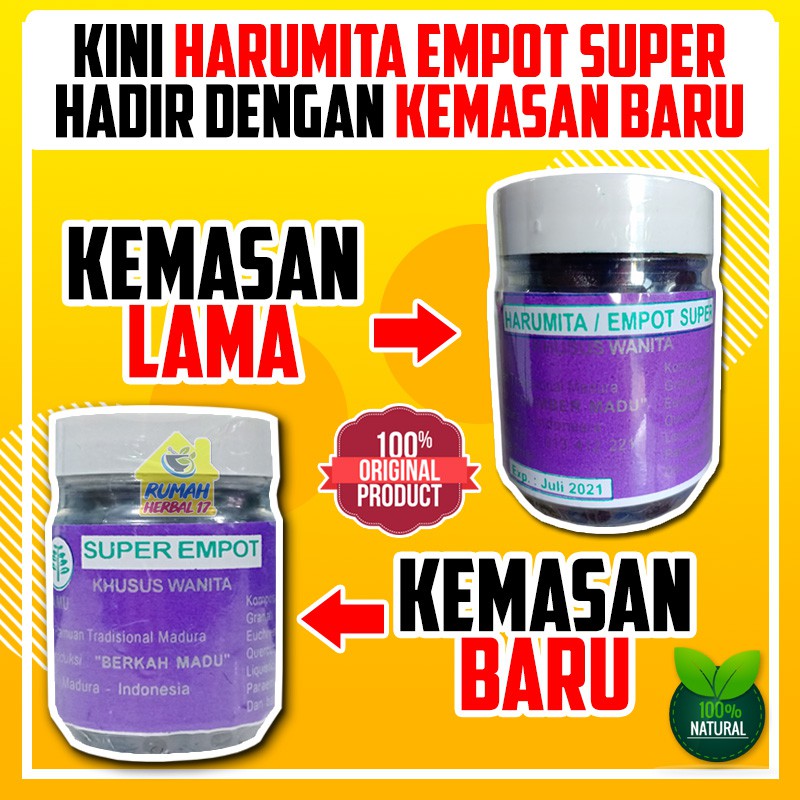 

PIL ANTI PELAKOR !!! Harumita Super Empot Ayam Asli Ramuan Mpot Madura KEMASAN BARU