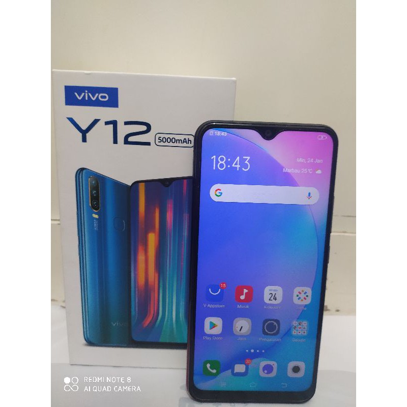 VIVO Y12 RAM 3 INTERNAL 32GB HP SEKEN BERGARANSI RESMI HP