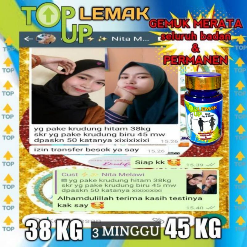 TOP UP LEMAK Obat Gemuk Penggemuk badan Suplemen Penggemuk Penambah Nafsu Makan Ampuh Permanen