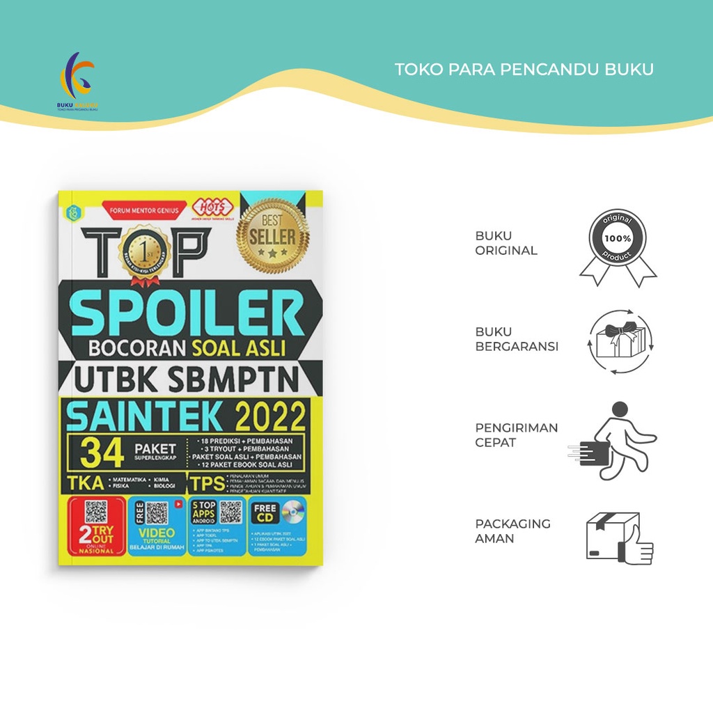 Buku SBMPTN - Top Spoiler Bocoran Soal Asli Utbk Sbmptn Saintek 2022 +Cd - Forum Mentor - Bintang Wa