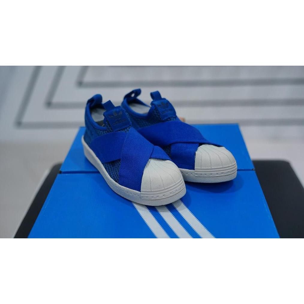 adidas superstar slip on blue