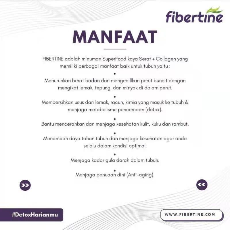 Fibertine/minuman fiber dan kolagen/minuman fiber/flimty/kolagen/Minunan detox (harga per sachet)