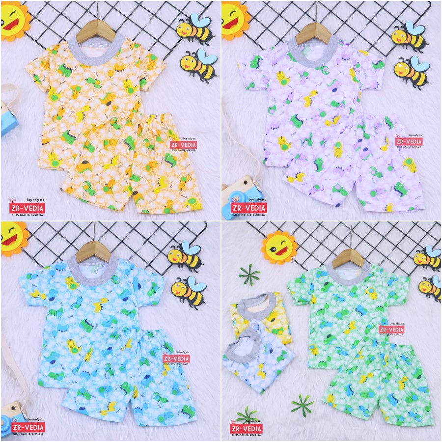 1 Set Setelan Standar SNI Baby New Born / Lengan Pendek Celana Pendek Baju Bayi Adem Import Kancing