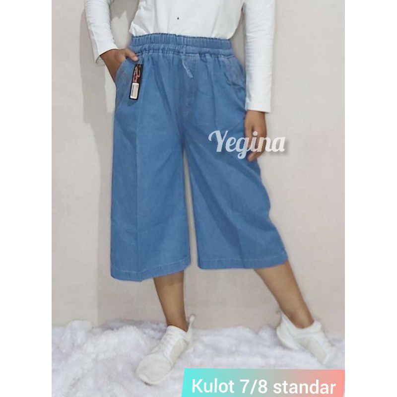 KULOT PENDEK 7/8 JEANS STANDAR JUMBO BIGSIZE