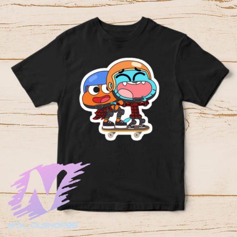 baju kaos anak gumball dan Darwin series tv