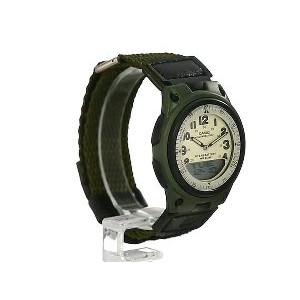 Dijual Jam Tangan Casio Pria Dual Time Original AW 80V 3B Tali Kanvas Bergaransi Diskon