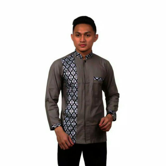 Baju Koko Pria Muslim Emas Lengan Panjang Busana Muslim Seragam Big Ramadhan Sale 5.5