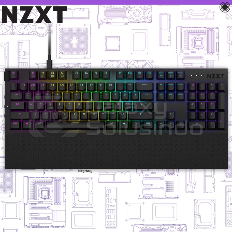 NZXT Function Black Full Size Mechanical Gaming Keyboard - Gateron Red Switch