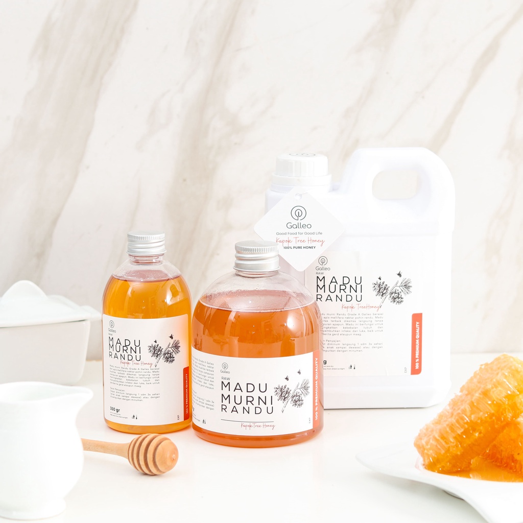 Madu Murni Randu 350 gr Galleo  Pure Natural Raw Honey Premium
