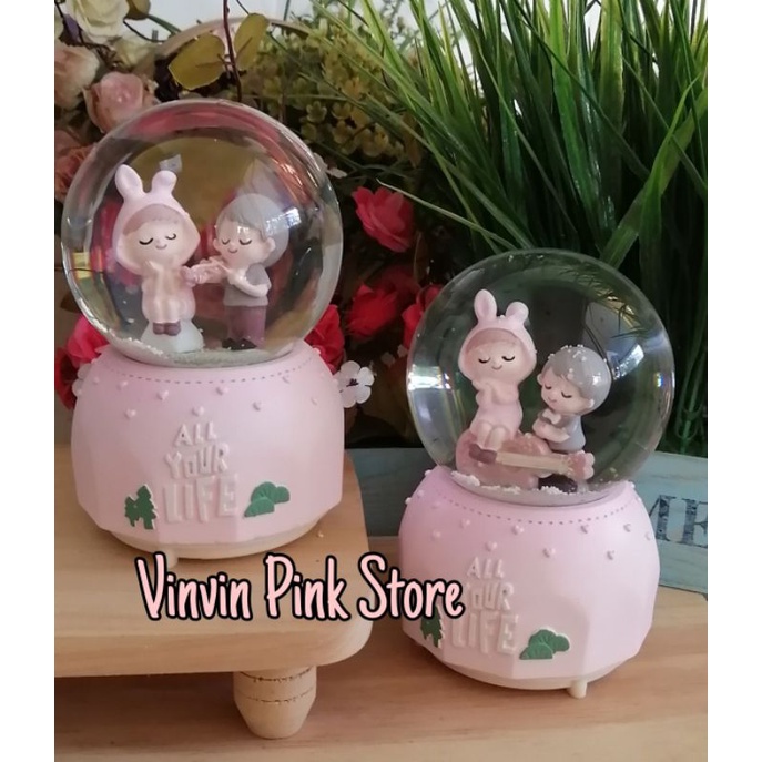snowball snow globe/ Bola kristal salju / water globe/ snowball musik bola air salju non otomatis co