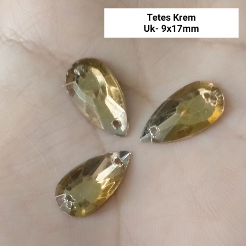 Mote Tempel / Jahit Tetes Ukuran 9x17mm  ( isi 20 Butir )