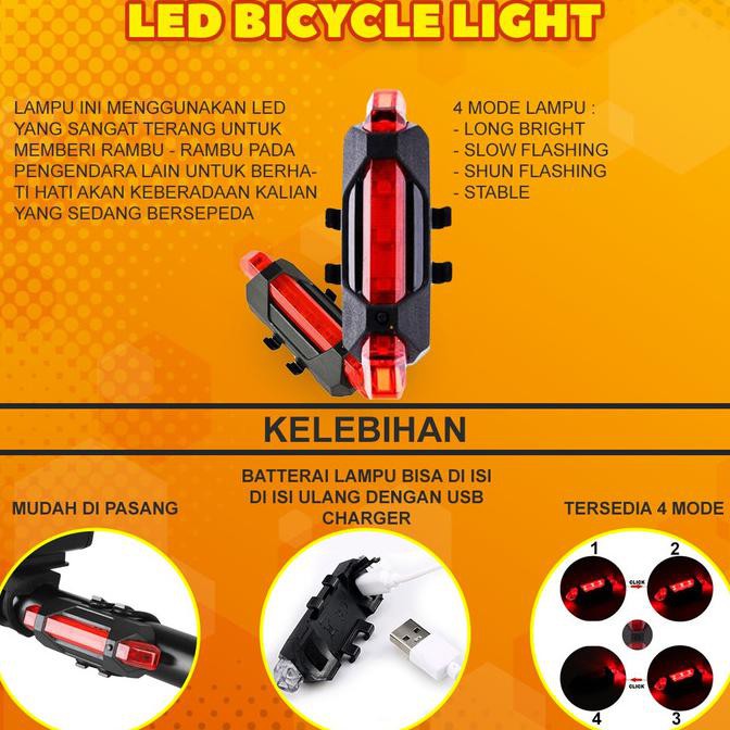 USB LAMPU BELAKANG SEPEDA MURAH COD - OTO-11