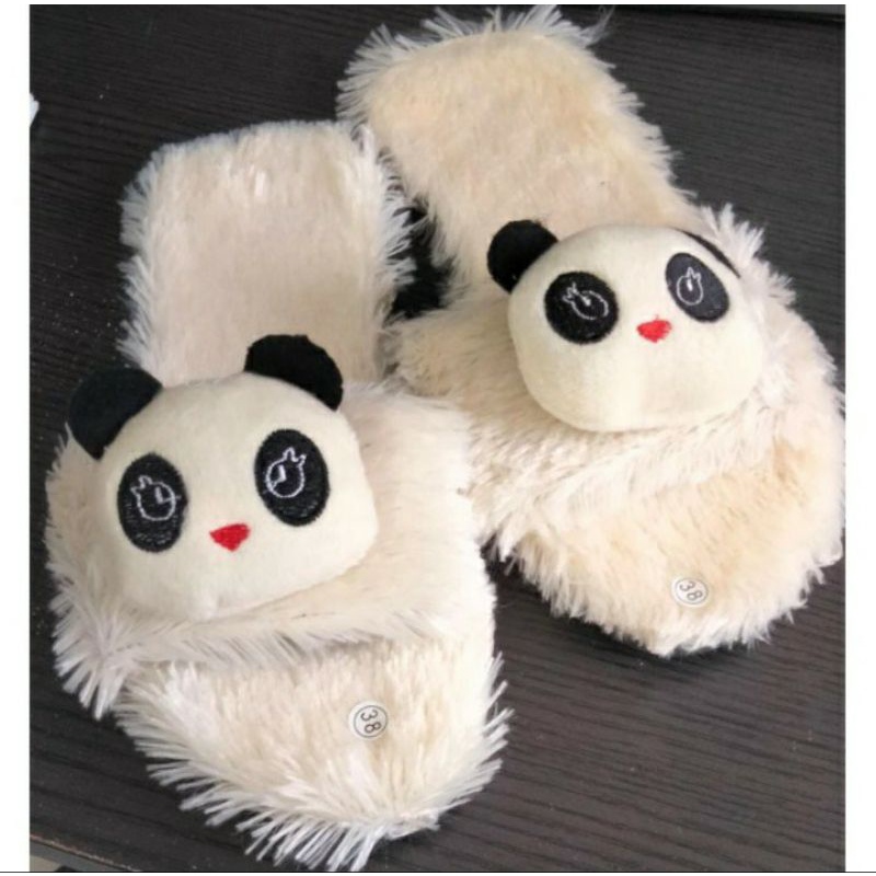 Sandal bulu Boneka Panda/sendal rumah Terbaru