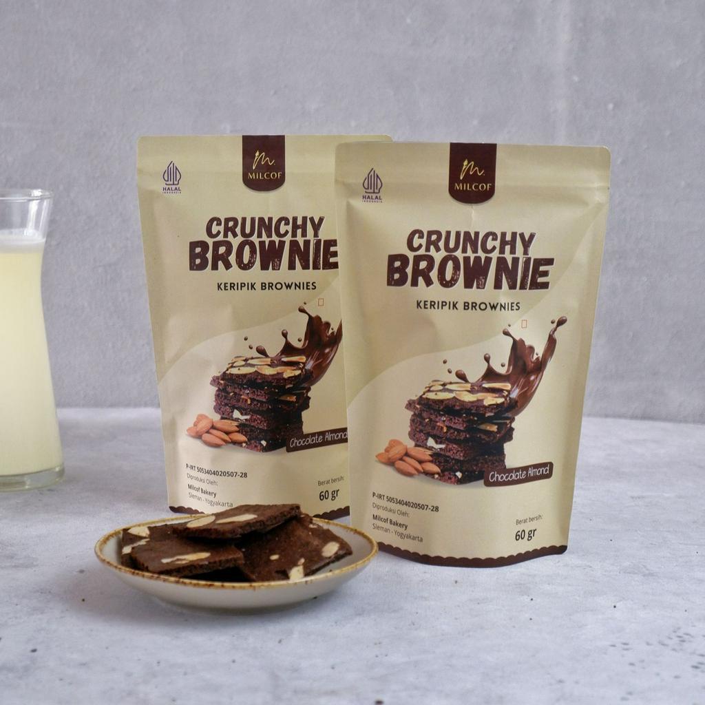 

MILCOF - Crunchy Brownie Chocolate Matcha Almond 60 g - Keripik Brownies Premium