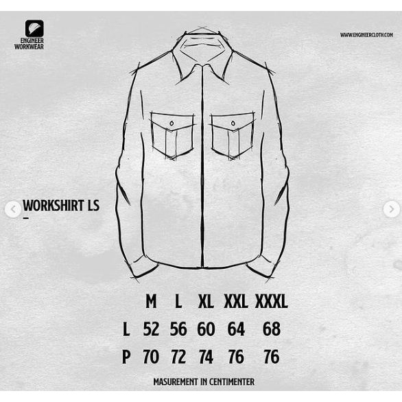 WORKSHIRT LS - SERI KEMEJA PATCH PANJANG 6 WARNA/ Baju Kerja Lapangan UNISEX by ENGINEER