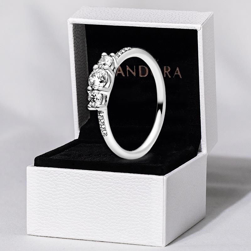 Pandora Cincin Sterling Silver 925 Dengan Cubic Zirconia Untuk Wanita